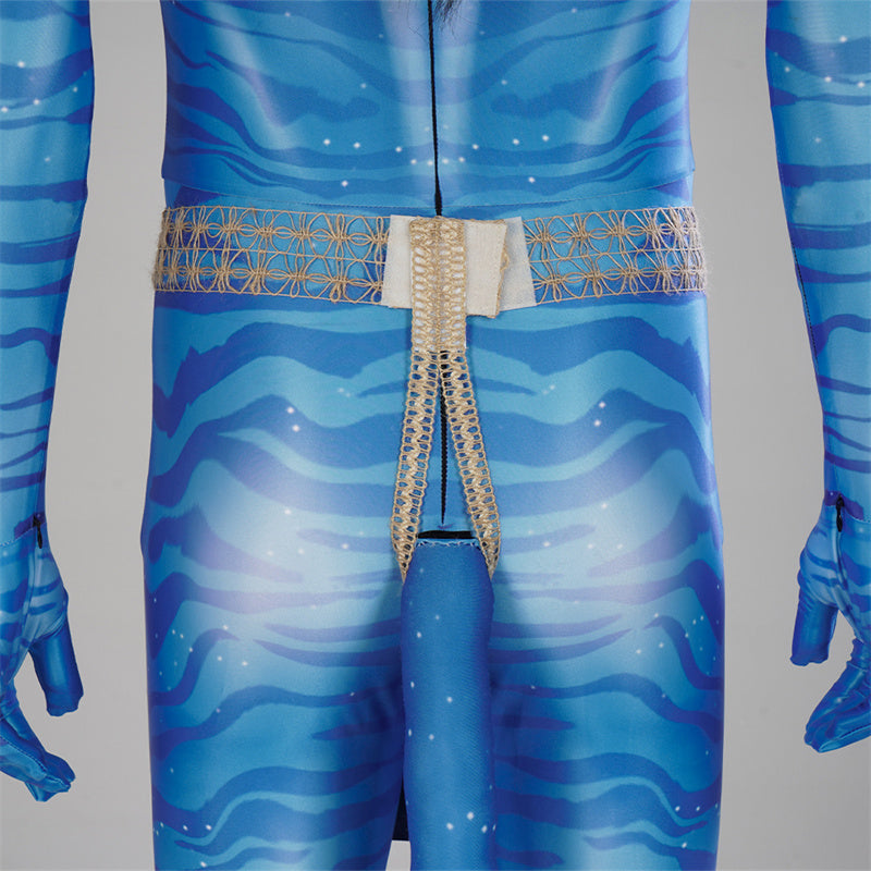 2022 Avatar 2 The Way of Water Jake Sully Cosplay Costume Blue Jumpsuit