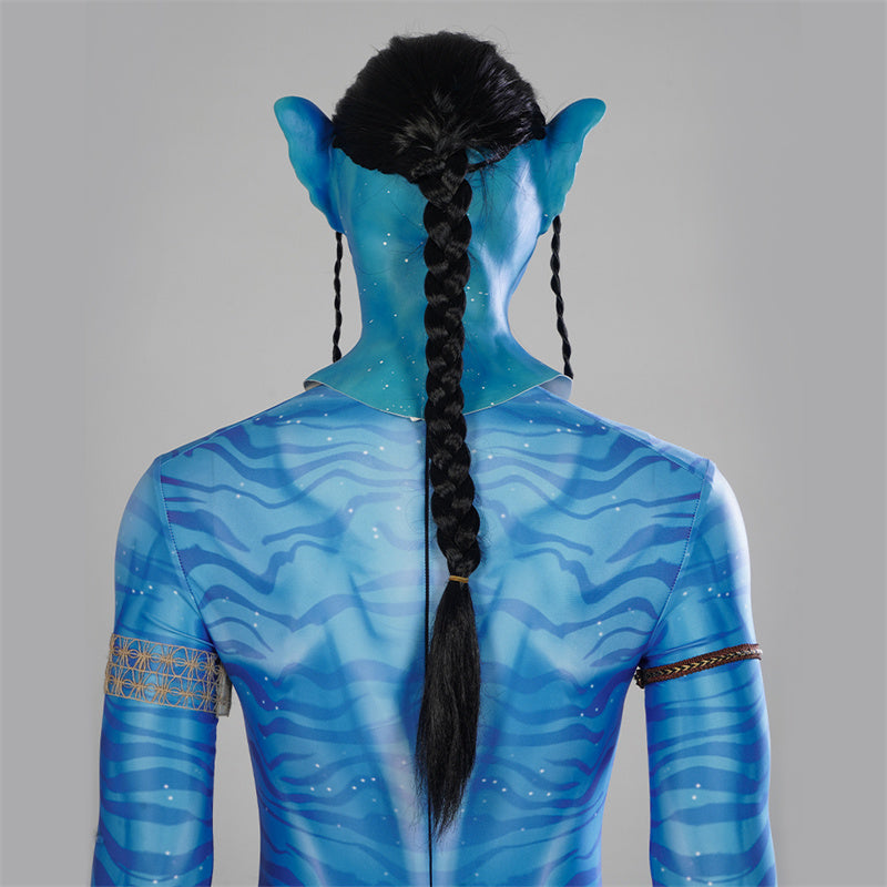 2022 Avatar 2 The Way of Water Jake Sully Cosplay Costume Blue Jumpsuit
