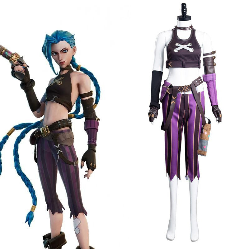 Jinx Cosplay League of Legends Arcane Costume Game Party Outfit