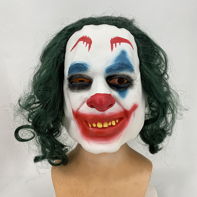 Joker Clown Mask Dark Knight Hair Face Mask Latex Joker Mask Halloween Cosplay Mask