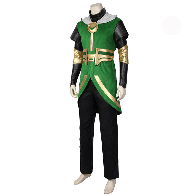 Kid Loki Cosplay Costume Superhero Green Suit Halloween Outfit