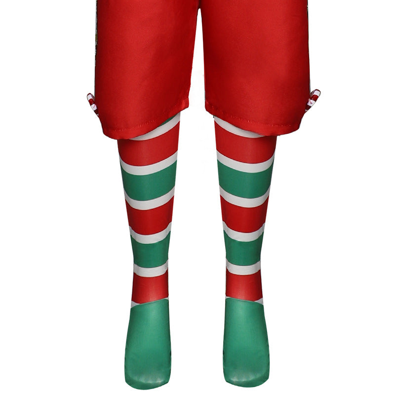 Kids Christmas Costume Christmas Elf Performance Outfit Halloween Party Suit