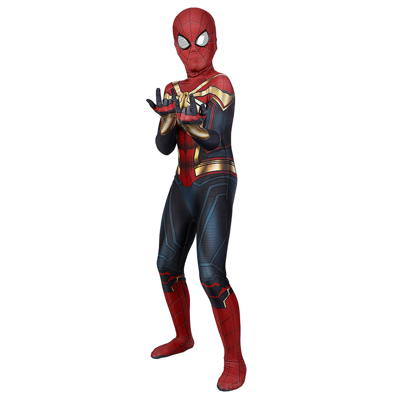 Kids Spiderman Costume Spider-man No Way Home Cosplay Costume Red gold Jumpsuit
