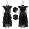 Kids Girls Wednesday Black Dress 2022 Wednesday Addams Raven Dance Dress Cosplay Costumes ACcosplay
