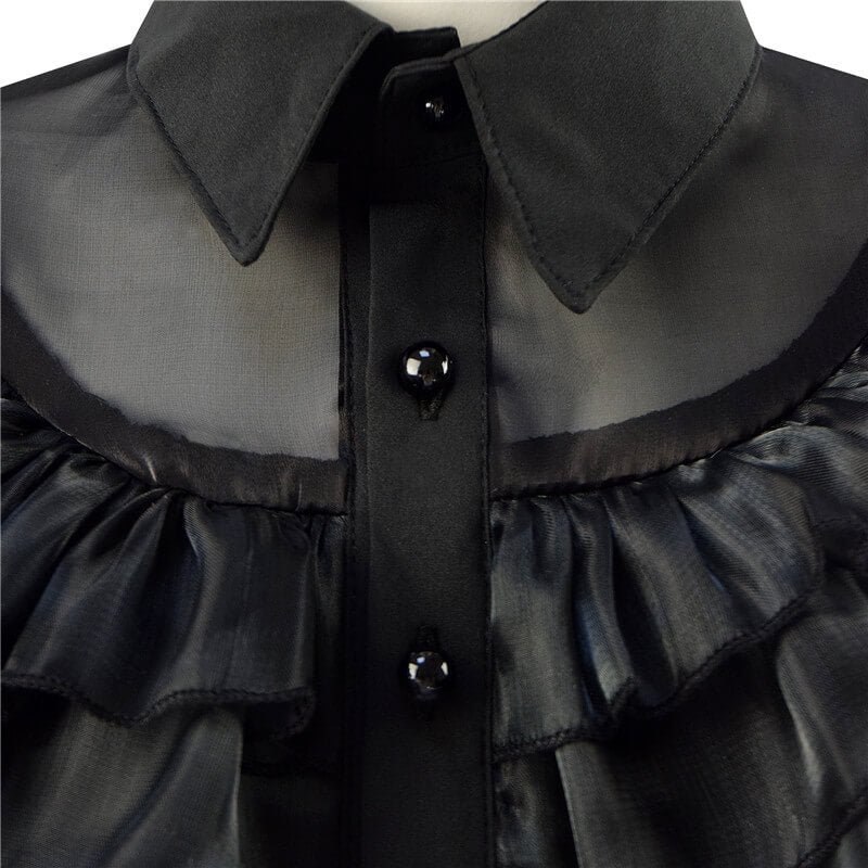 Kids Girls Wednesday Black Dress 2022 Wednesday Addams Raven Dance Dress Cosplay Costumes ACcosplay
