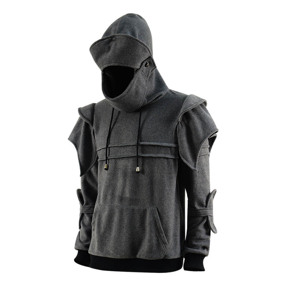 Knight Hoodie Medieval Armor Sweatshirt Winter Hooded Jacket Costume