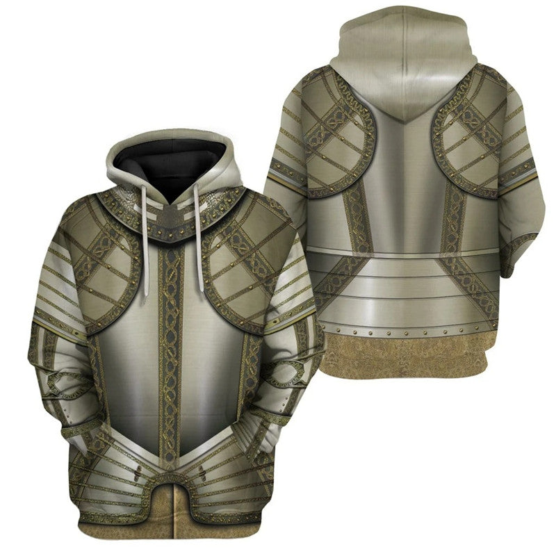 Knights Templar Hoodie Medieval Armor Crusader Cross 3D Hooded