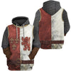 Knights Templar Hoodie Medieval Armor Crusader Cross 3D Hooded Jacket Pullover Sweatshirt