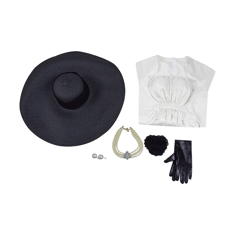 Resident Evil Village Lady Alcina Dimitrescu White Dress Cosplay Costume For Women
