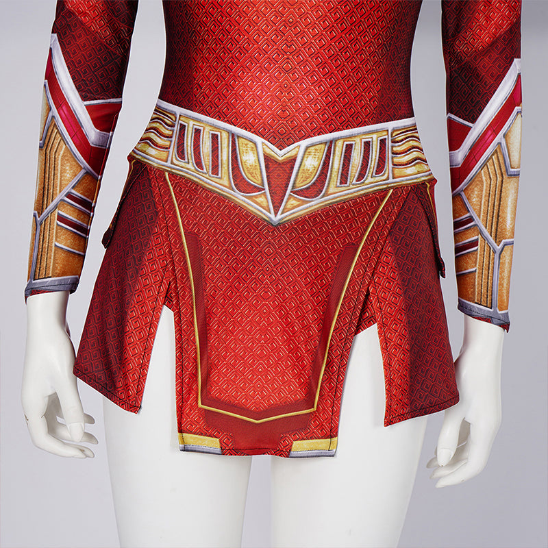 Shazam 2 Mary Cosplay Costume Supergirl Lady Shazam Jumpsuit Cape