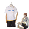 Light And Night Jesse Cosplay Costume Anime White T-shirt Black Shorts Halloween Carnival Suit