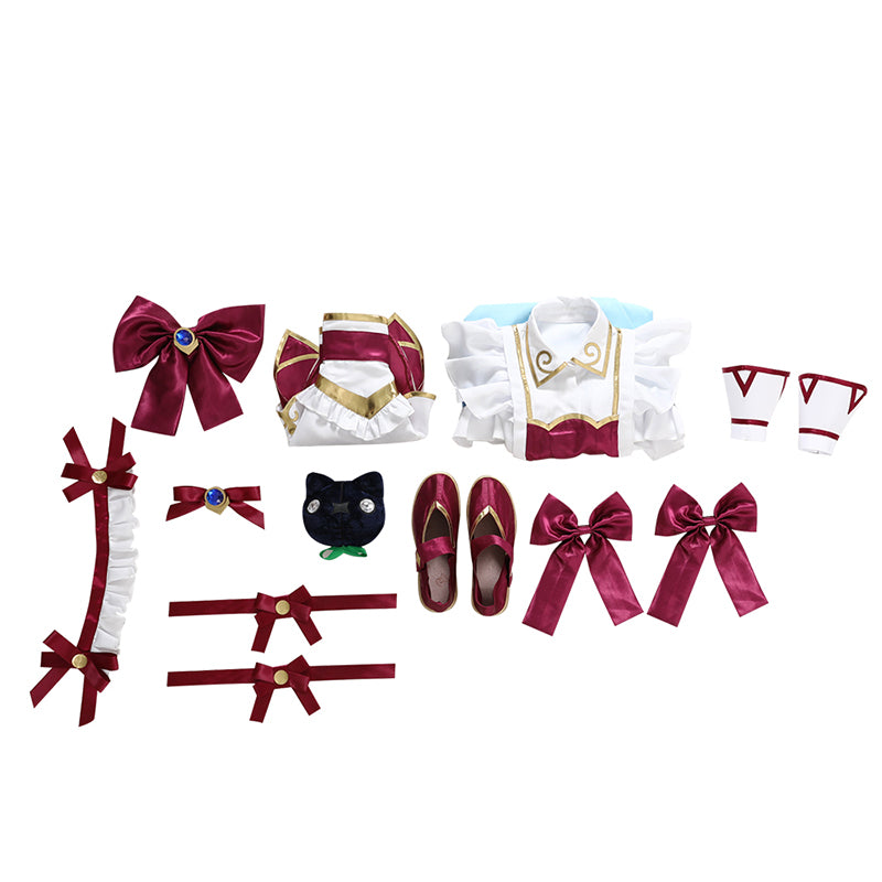 League of Legends Cosplay LOL Gwen Cosplay Cafe Cutie Costume Maid Lolita Dress