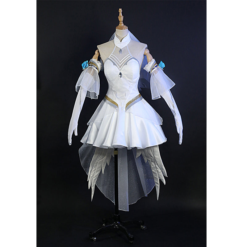 League of Legends Lux Cosplay Wild Rift Crystal Rose Lux Costume Wedding Dress