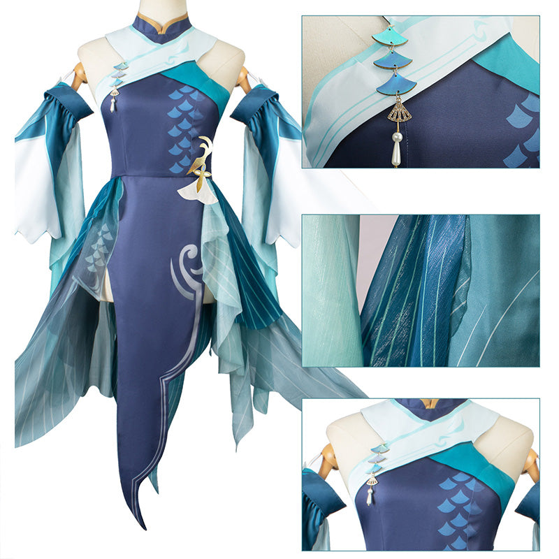 Genshin Impact Madame Ping Cosplay Costume Anime Streetward Rambler Dress Suit
