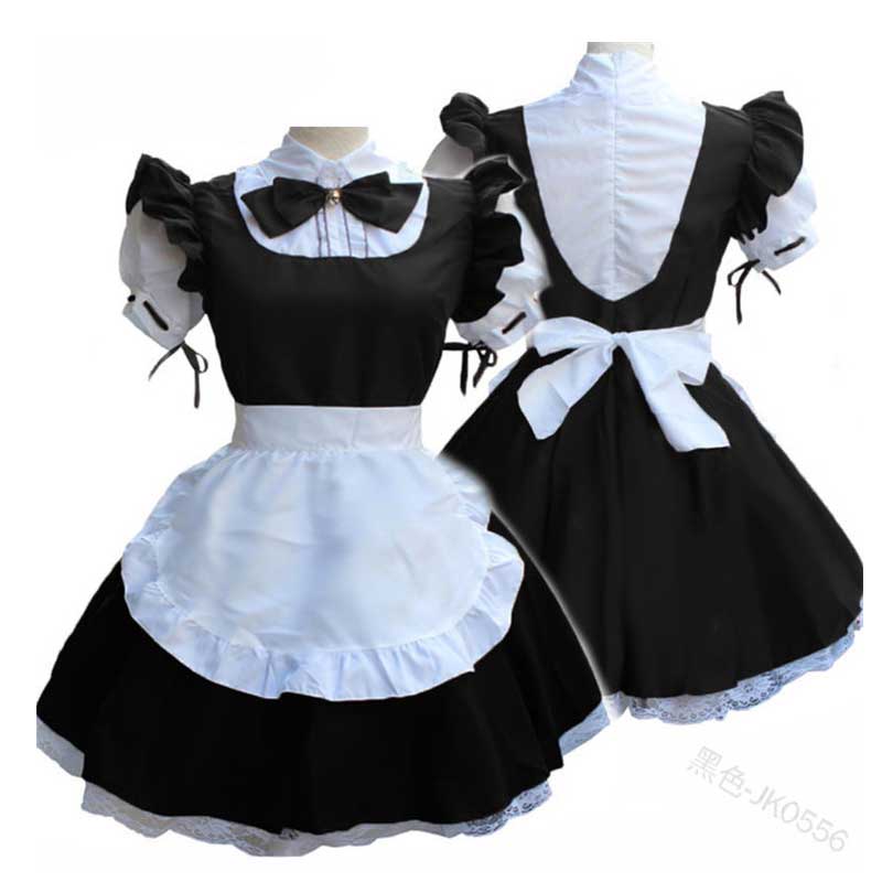 Maid Dress Women French Apron Maid Costume Cute Short Sleeve Lolita Dr ...