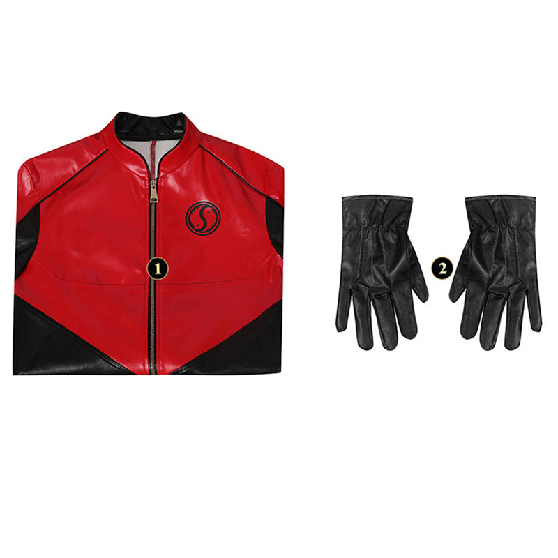Marcus Hargreeve Costume The Umbrella Academy Sparrow Academy Cosplay Red Leather Uniform Suit