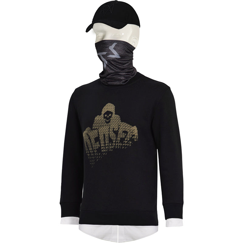 Watch Dogs 2 Marcus Holloway Cosplay Costume Game Sweatshirt Face Mask Hat