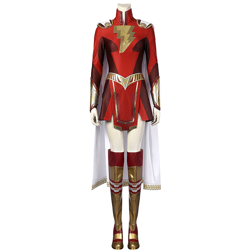 Shazam! Fury Of The Gods Mary Marvel Cosplay Lady Shazam Costume Supergirl Jumpsuit With Boots