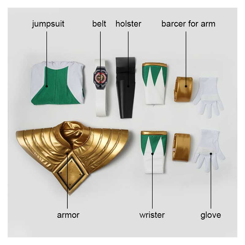 Mighty Morphin Power Rangers Costume Green Ranger Cosplay Jumpsuit Zentail Jumpsuit Zentai Bodysuit Boots Cosplay Adult