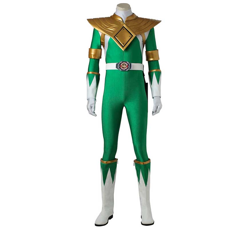 Mighty Morphin Power Rangers Costume Green Ranger Cosplay Jumpsuit Zen ...