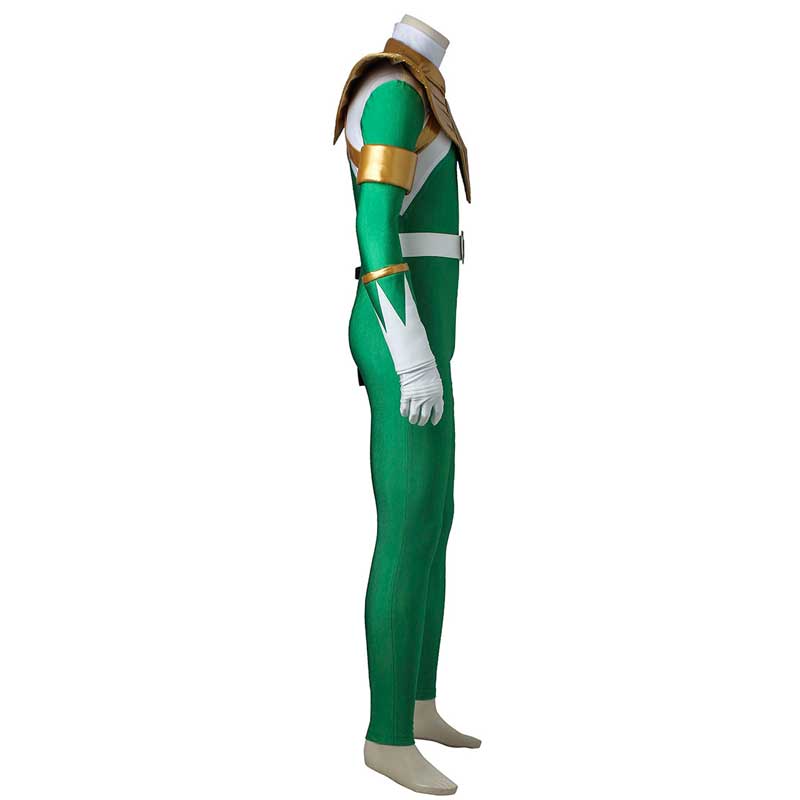 Mighty Morphin Power Rangers Costume Green Ranger Cosplay Jumpsuit Zen ...
