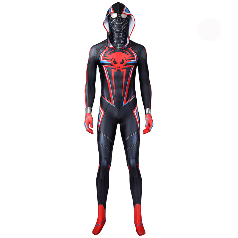 White PS5 Miles Morales Spiderman Cosplay Costume Spandex Bodysuits  Hallween UK