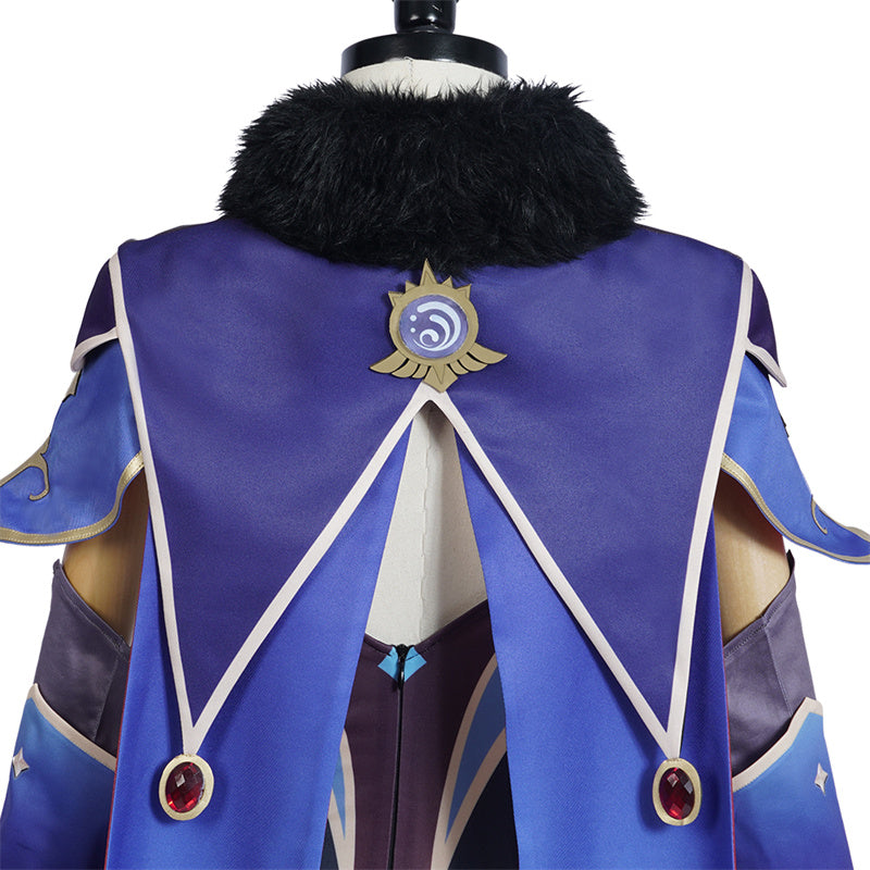 Genshin Impact Mona Megistus Cosplay Costume Anime Astrologist Purple Uniform Halloween Party Dress