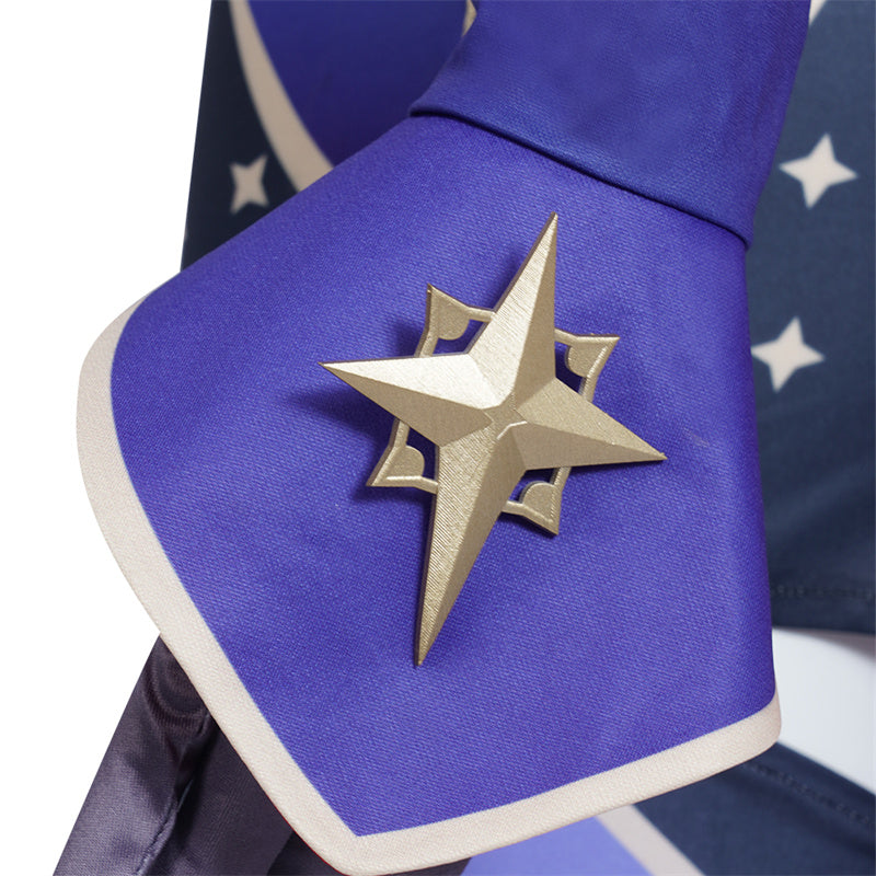 Genshin Impact Mona Megistus Cosplay Costume Anime Astrologist Purple Uniform Halloween Party Dress