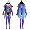Genshin Impact Mona Megistus Cosplay Costume Anime Astrologist Purple Uniform Halloween Party Dress