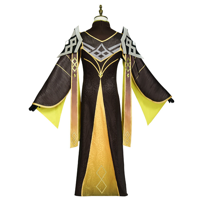 Genshin Impact Zhongli Morax Cosplay Costume God of Contracts Rex Lapis Suit