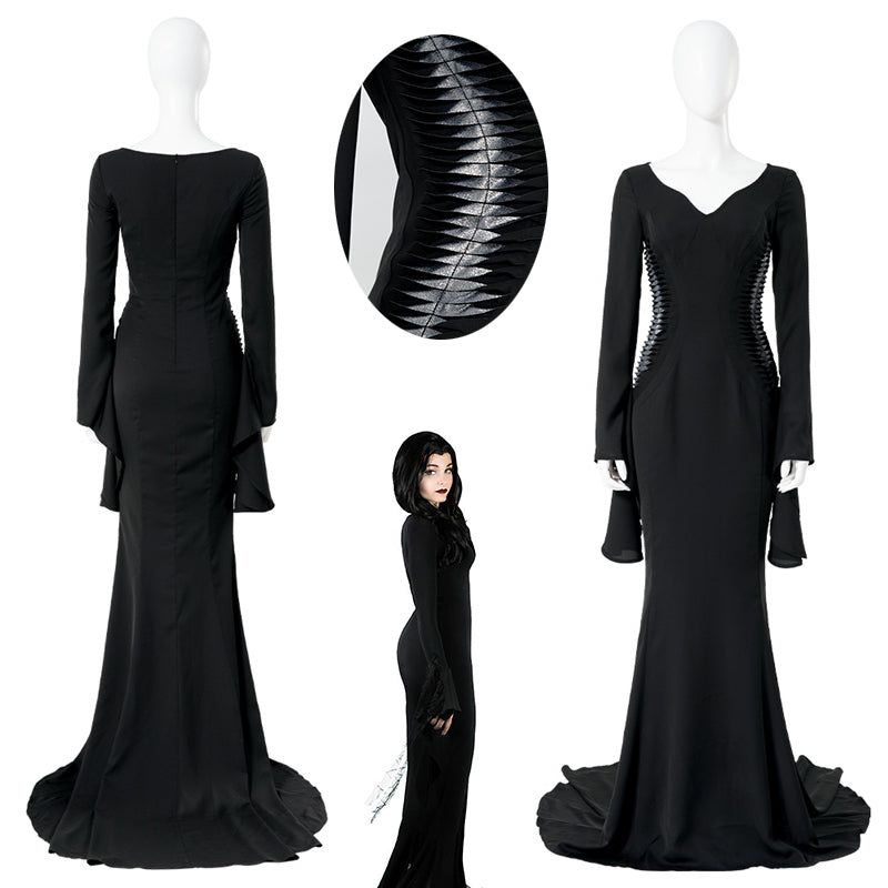 addams family morticia dress Halloween Extravaganza Day 3: Sew the Gown! Charm Patterns and forbidding The Addams Family Morticia Addams