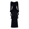 The Addams Family Morticia Cosplay Costume Morticia Addams Black Vintage Dress Halloween Suit