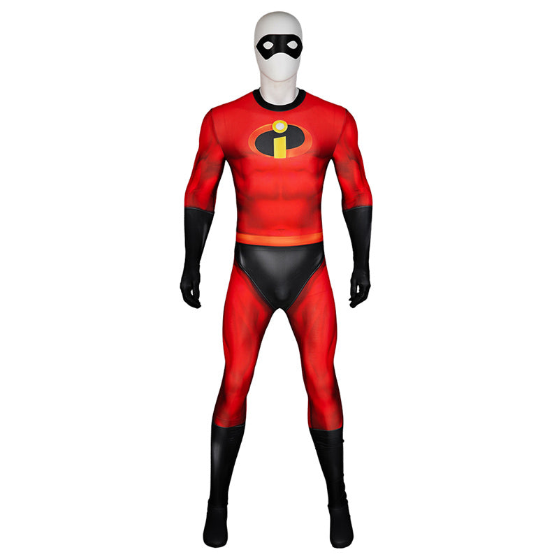 Mr.Incredible Costume Superhero The Incredibles 2 Bob Parr Cosplay Jumpsuit Mask