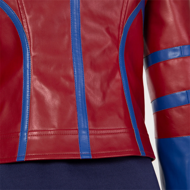 Ms. Marvel Kamala Khan Cosplay Costume Supergirl Jumpsuit Captain Suit With Helmet Boots