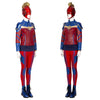 Ms. Marvel Kamala Khan Cosplay Costume Supergirl Jumpsuit Captain Suit With Helmet Boots