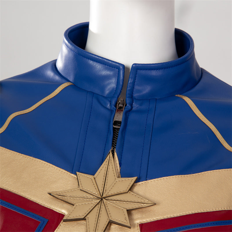 Ms. Marvel Kamala Khan Cosplay Costume Supergirl Jumpsuit Captain Suit With Helmet Boots