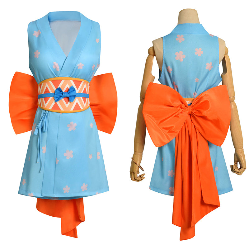 One Piece Wano Country Nami Wanokuni Cosplay Costume Kimono Dress Halloween Party Suit