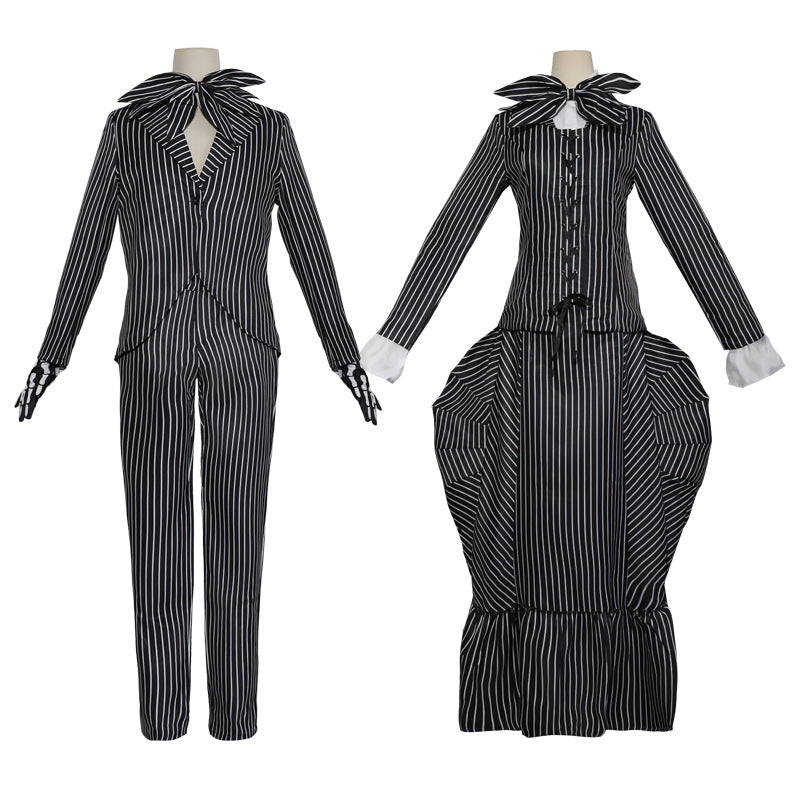 Nightmare Before Christmas Cosplay Jack/Sally Skelington Costume Hallo ACcosplay Nightmare Before Christmas Cosplay Jack/Sally Skelington Costume Hallo ACcosplay