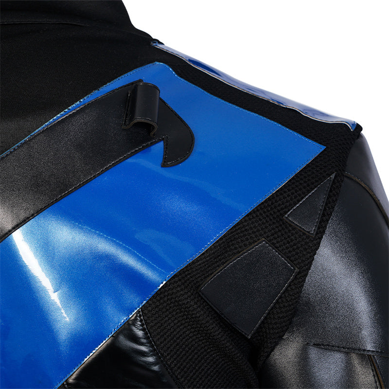Batman Arkham City Nightwing Dick Grayson Cosplay Costume Robin Superhero Bodysuit Halloween Party Suit