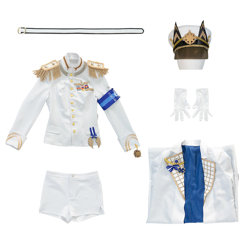 Nikke Goddess of Victory Helm Cosplay Costume Anime Navy White Uniform