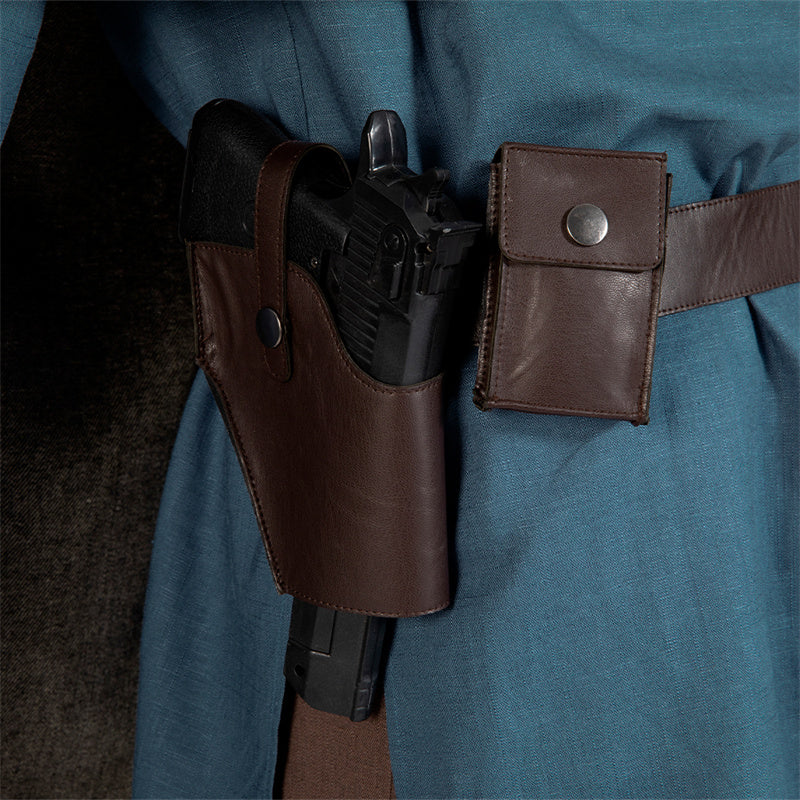 Obi-Wan Kenobi Costume Star Wars Jedi Master Cosplay Blue Shirt Suit Full Set