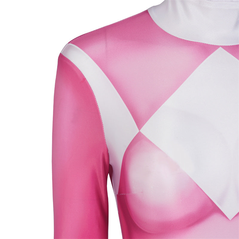Mighty Morphin Power Rangers Cosplay Pink Ranger Costume Ptera Ranger Jumpsuit Bodysuit