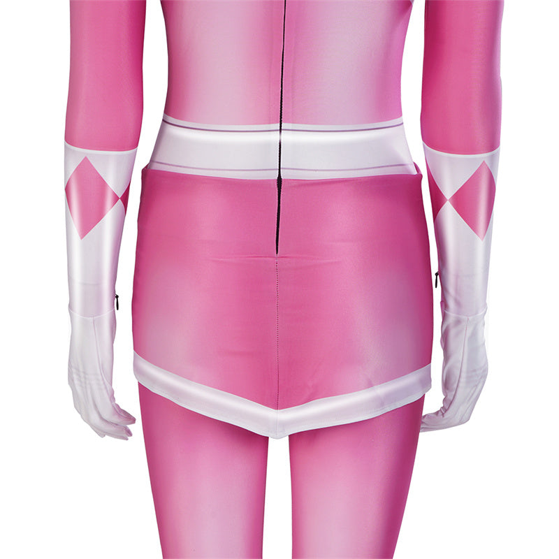 Mighty Morphin Power Rangers Cosplay Pink Ranger Costume Ptera Ranger Jumpsuit Bodysuit