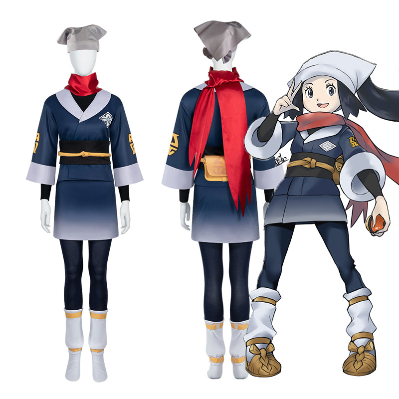 Pokemon Legends Arceus Cosplay Akari Pokemon Trainer Costume Anime Outfit