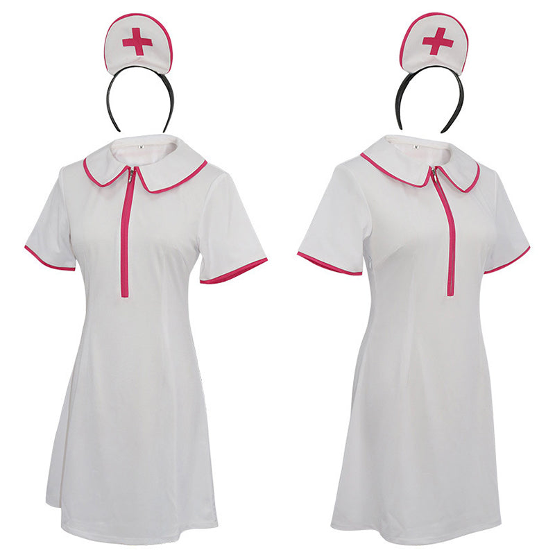 Chainsaw Man Makima Power Nurse Cosplay Costume White Dress Full Set