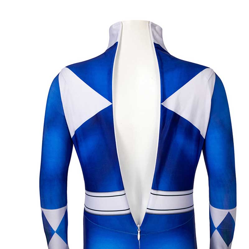 Power Rangers Blue Ranger Costume for Kids Suit Zentai Jumpsuit Halloween