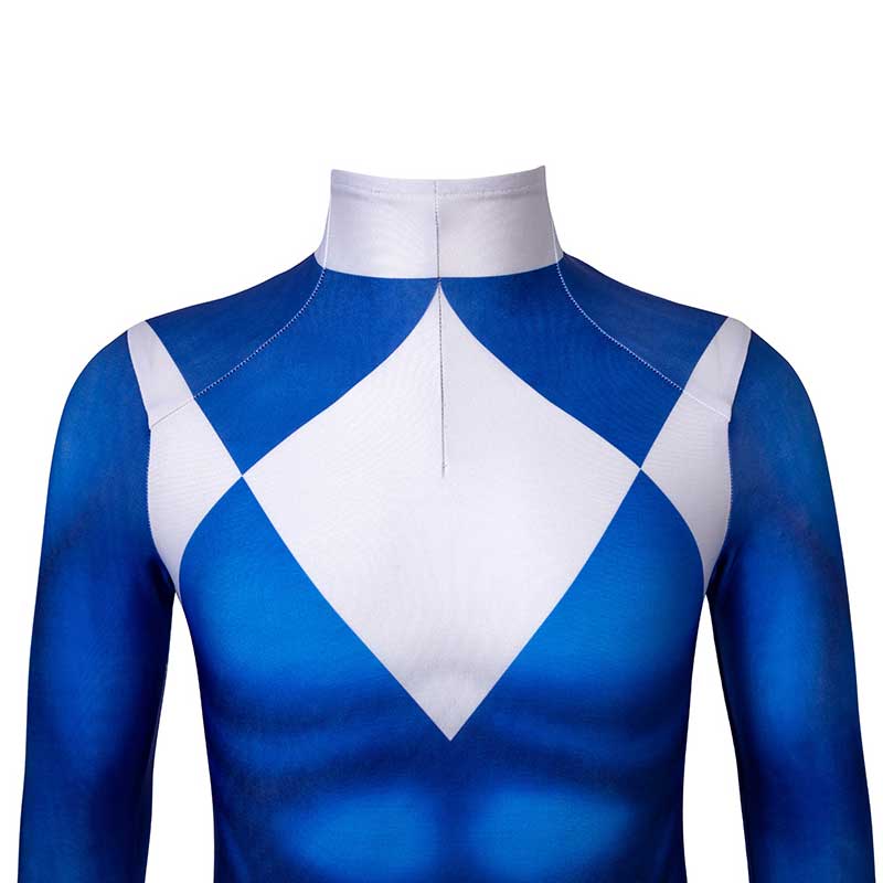 Power Rangers Blue Ranger Costume for Kids Suit Zentai Jumpsuit Halloween, L