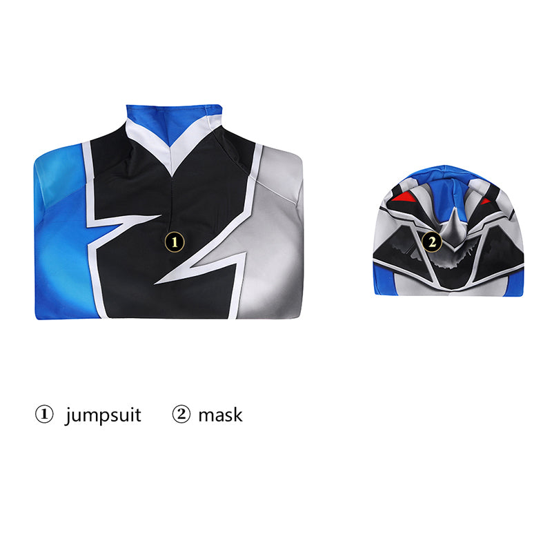 Power Rangers Blue Ranger Costume Kishiryu Sentai Ryusoulger Solider Jumpsuit Bodysuit