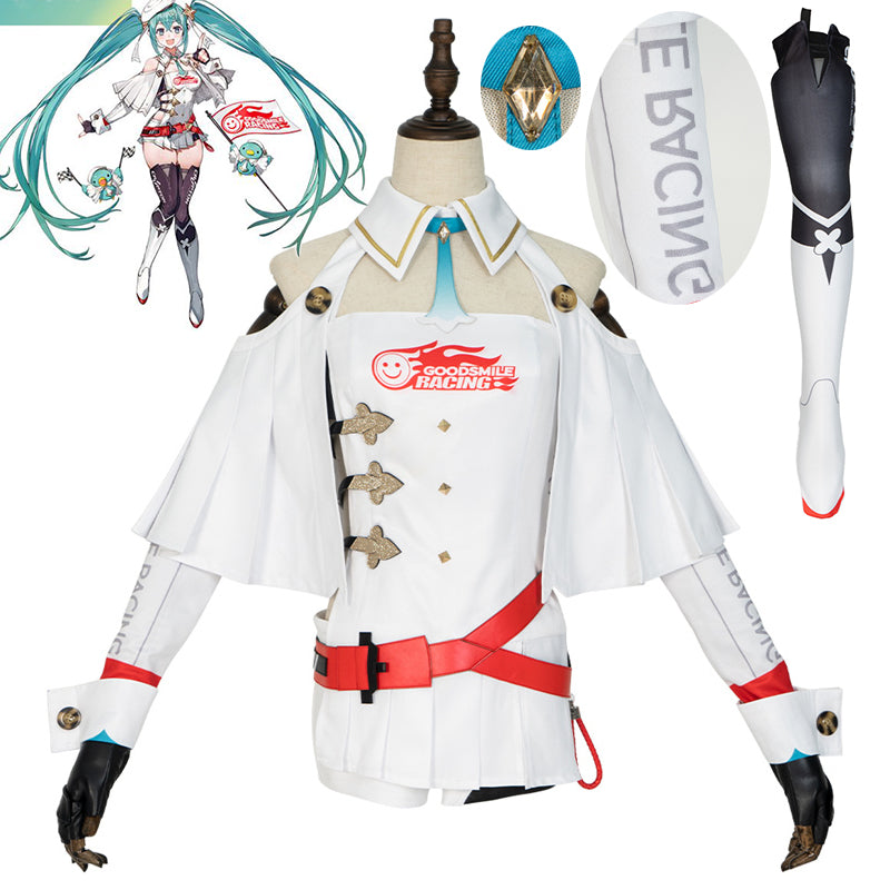 Hatsune Miku 2023 Racing Miku Cosplay Costume Anime Girl Racing Queen Uniform