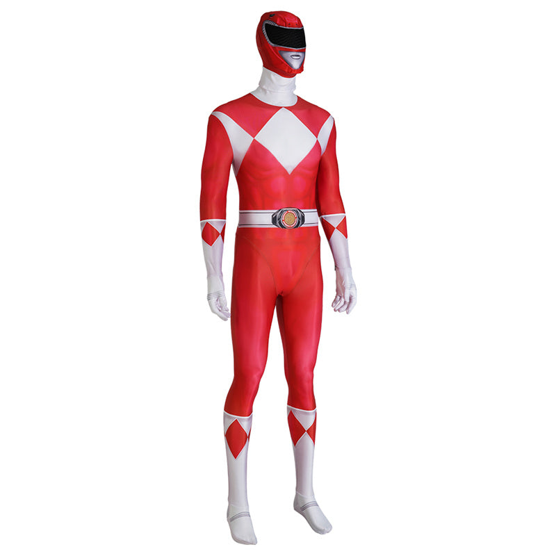 2023 Power Rangers Red Ranger Geki Cosplay Costume Jumpsuit With Mask